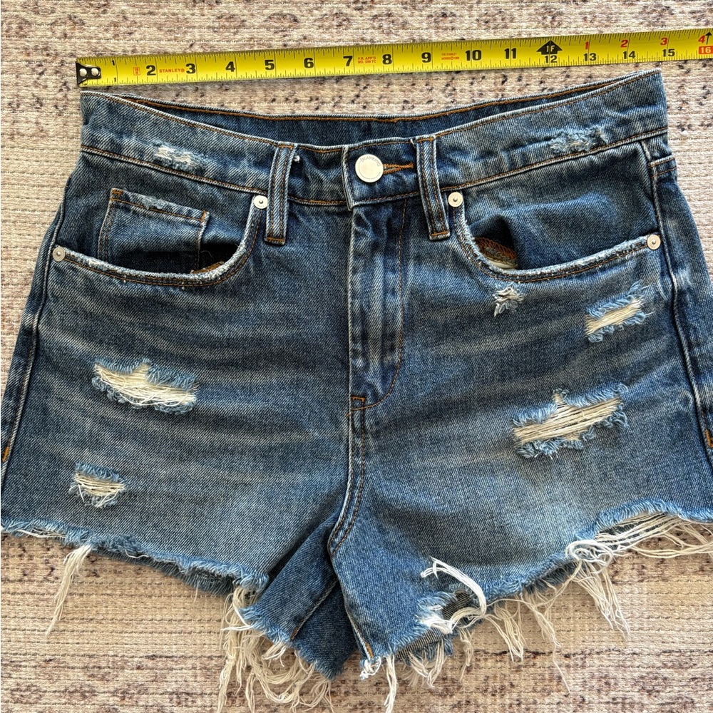 Blank NYC Blue Distressed Jean Shorts